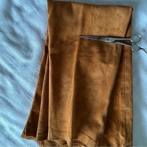 Vintage Design Assets Pants Womens 12 Suede Leather Straight Lined 90s Western - Picture 13 of 14